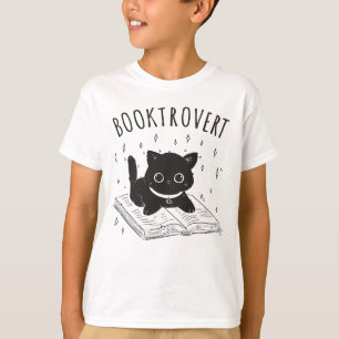 T-shirt Booktrovert chat avec livre et étoiles