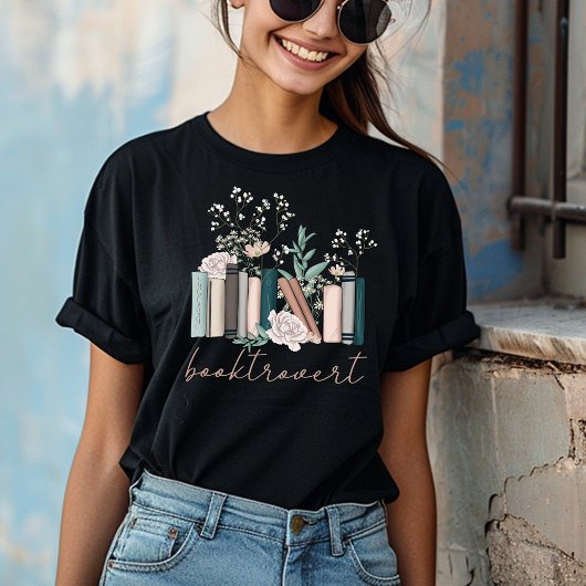T-shirt Booktrovert Floral Livres Cadeau pour Book Lover