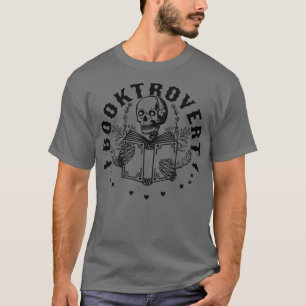 T-shirt Booktrovert Skeleton Reading Book Funny Bookish Bo