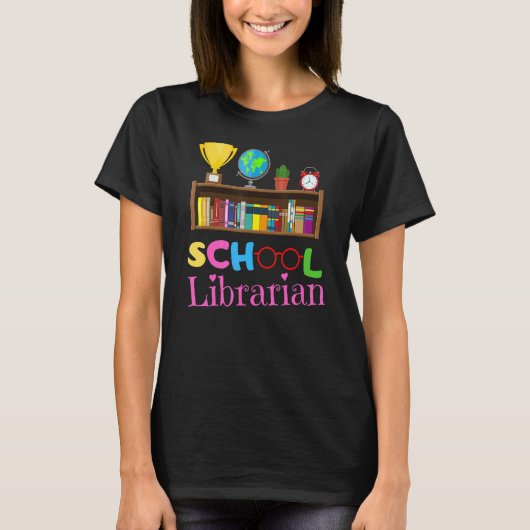 T-shirt Bookworm Library Worker Cute School Librarian (Devant)