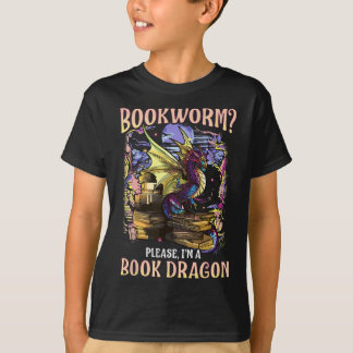 T-shirt Bookworm S'Il Vous Plaît Je Suis Un Dragon De Livr