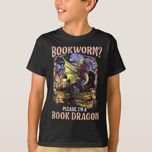 T-shirt Bookworm S'Il Vous Plaît Je Suis Un Dragon De Livr (Devant)