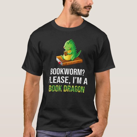 T-shirt Bookwort For Men Women Book Dragon Reader Library (Devant)