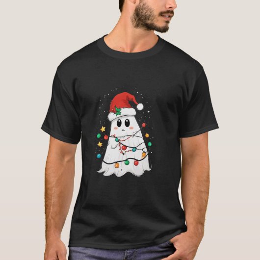 T-shirt Boom Ghost Père Noël Noël Light Halloween Hommes d (Devant)