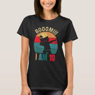 T-shirt Boom I Am 10 Years Dabbing Boys Kids 10th Birt