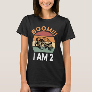 T-shirt Boom I Am 2 Birthday Boy Celebration Monster Truck