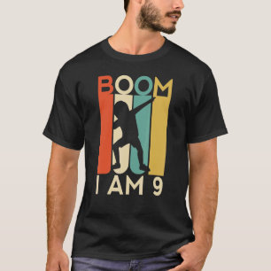 T-shirt Boom I'm 9 Anniversaire 9ème fête Dabbing Kid