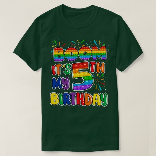 T-shirt Boom Itx27s My 5th Birthday Five Bubble Toy (Design devant)