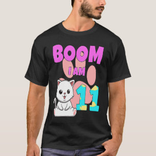 T-shirt Boom j'ai 11 ans chat