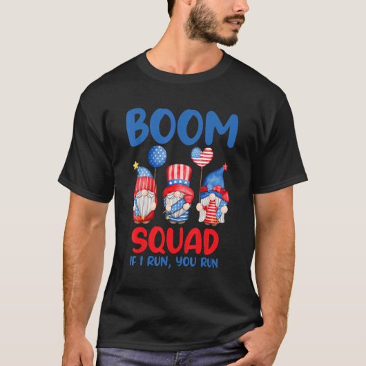T-shirt Boom Squad 4 juillet Gnomes Avec Fireworks Group (Devant)