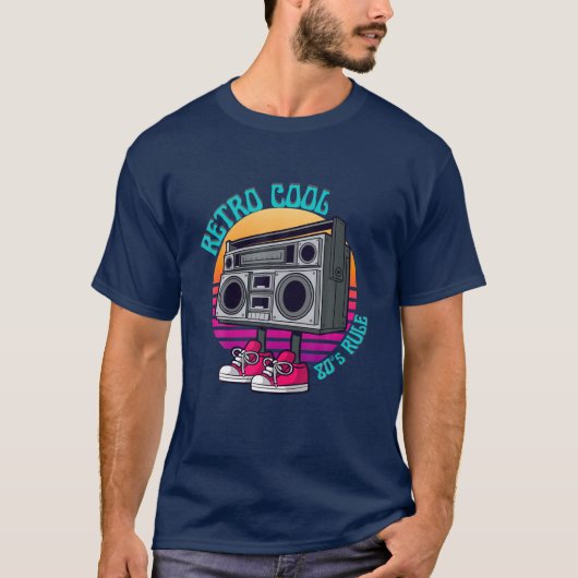 T-shirt Boombox 80'S Generation RETRO COOL 80'S RULE Boys (Devant)