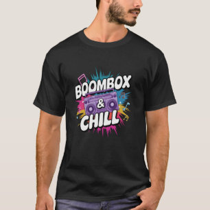 T-shirt Boombox et Chill Style de musique rétro Couleur Po