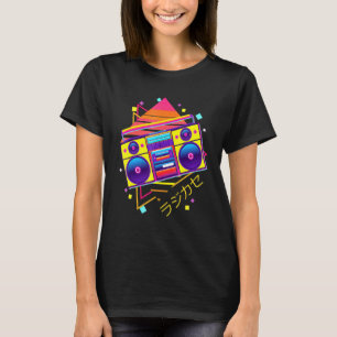 T-shirt Boombox Japonais Vaporwave Retro 80s 90s Pastel Go