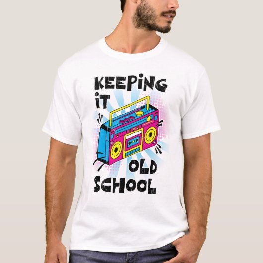 T-shirt Boombox Rétro En Danger : Garder L'Ancienne École (Devant)