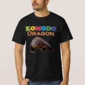 T-shirt Boomy Black Colorful Komodo Dragon Hommes (Devant)