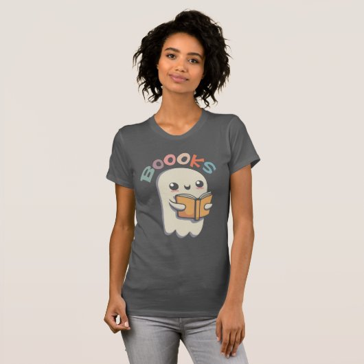 T-shirt Boooks - Cute ghost reading a book (Devant entier)