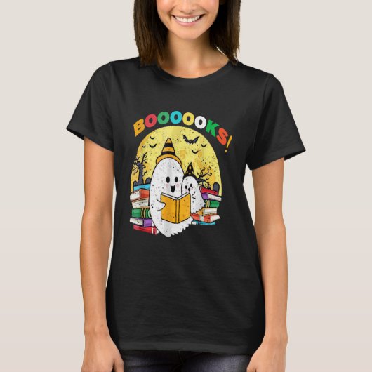 T-shirt Boooks Funny Halloween Teacher Book Library (Devant)
