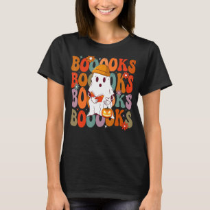 T-shirt Boooks Groovy Cute Ghost Book Retro Reading