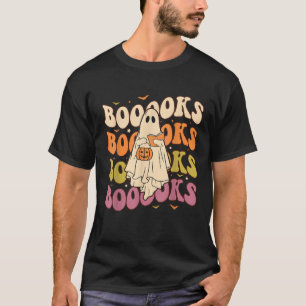 T-shirt Boooks Groovy Cute Ghost Book Retro Reading