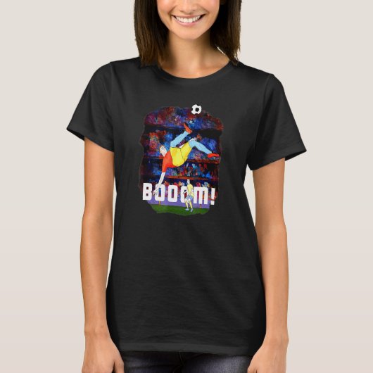 T-shirt Booom Soccer Player Kicks Ball Creative (Devant)