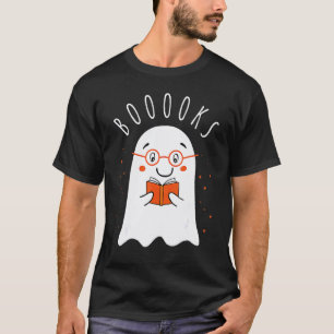 T-shirt Booooks Fantôme Mignon Lecture Bibliothèque Livres