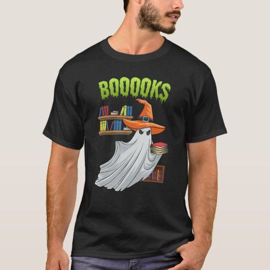 T-shirt Booooks Ghost Halloween Costume Teacher Book Libr (Devant)