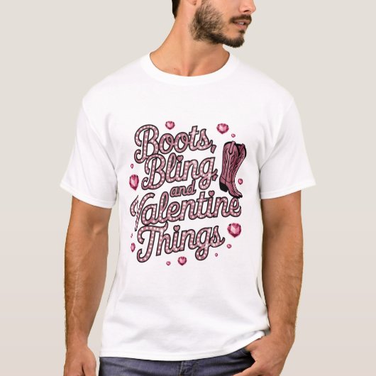 T-shirt Boot Bling & Valentine Things (Devant)