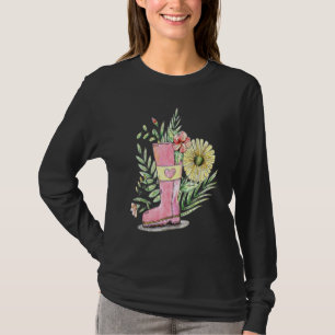 T-shirt Boot De Jardin Rempli De Printemps Et Fleur