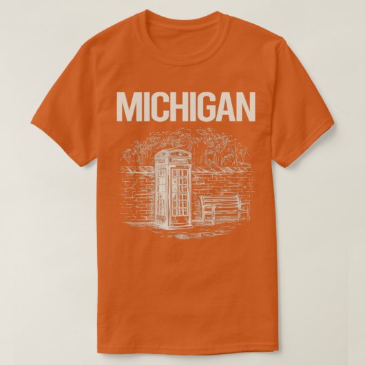T-shirt Booth téléphonique vintage Michigan (Design devant)