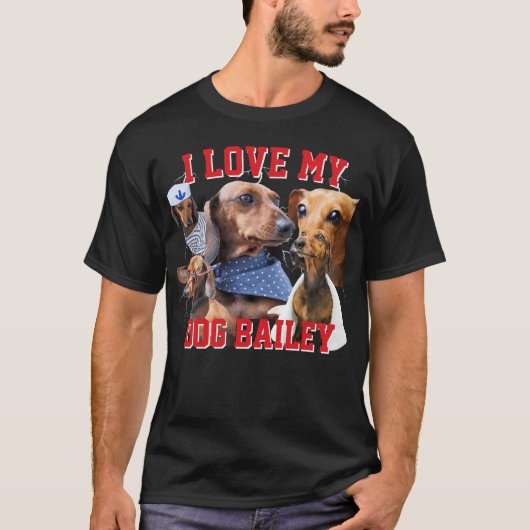 T-shirt Bootleg I Log My Dog Custom Name & Photo Men (Devant)