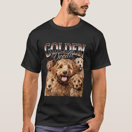 T-shirt Bootleg Style Rap Tee Goldendoodle Chien Design Lo (Devant)