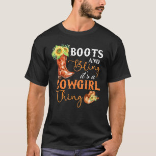 T-shirt Boots And Bling It's A Cowgirl Thing Rodeo Casquet