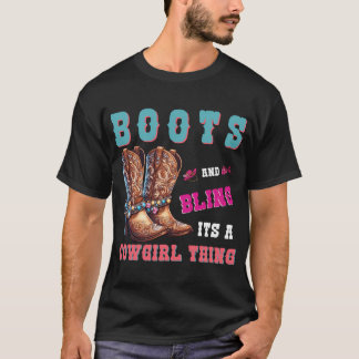 T-shirt Boots et bling c'est une cowgirl Western Counter