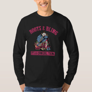 T-shirt Boots et Bling c'est une petite fille - Cute Love