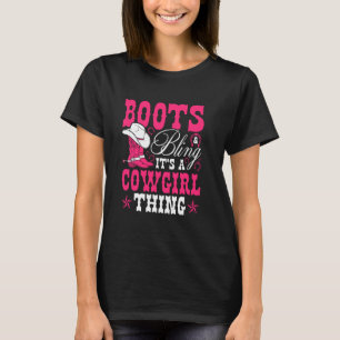 T-shirt Boots Et Bling Rodeo Western Country Cowgirl