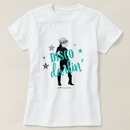 T-shirt Boots 'n Bling Disco Darlin' Turquoise ID925  (Design devant)
