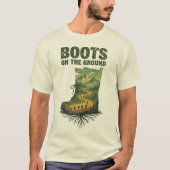 T-shirt Boots on the Ground T Shirt - Double Exposure Art (Devant)