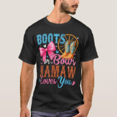 T-shirt Boots Or Bows Mamaw Loves You Gender Reveal Family (Devant)