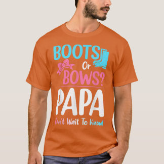 T-shirt Boots or Bows Papa Genre Révéler Grossesse Announc