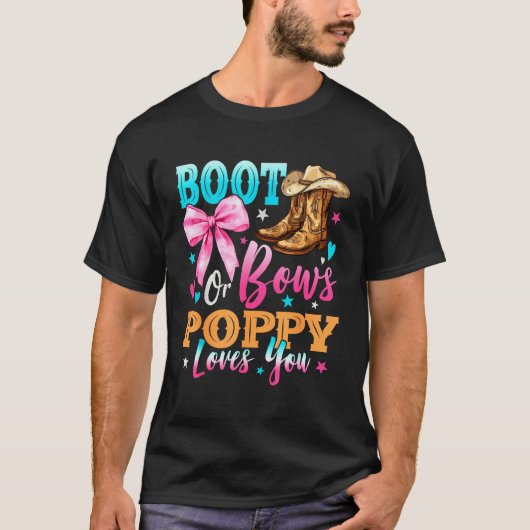 T-shirt Boots Or Bows Ppy Loves You Gender Reveal Family (Devant)