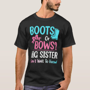 T-shirt Boots Ou Bows Grande Soeur Baby shower De Révélati