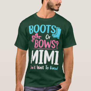 T-shirt Boots ou Bows Mimi Genre Révéler Grossesse Announc
