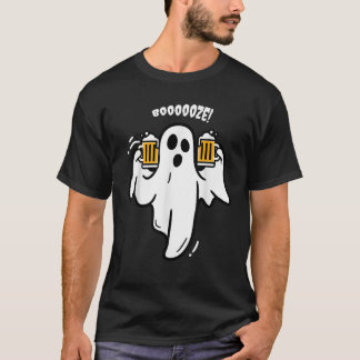 T-shirt Booze Boo Ghost Drinking Beer Costume Easy Hallowe