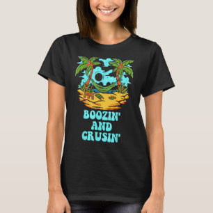 T-shirt Boozin et Crusin Plage Voilier Ocean Vac