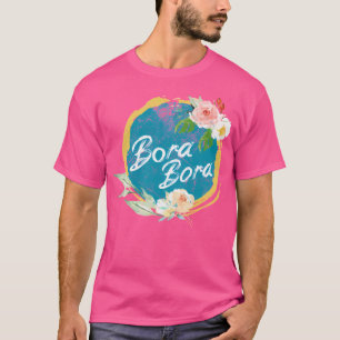 T-shirt Bora Bora Français Polynésien Vintage Floral
