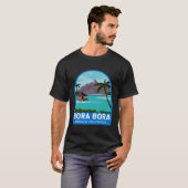 T-shirt Bora Bora French Polynesia Travel Retro Emblem Vin (Devant entier)