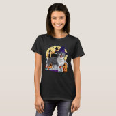 T-shirt Border Collie Cute Dog Halloween Witch Pumpkin (Devant entier)