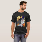 T-shirt Border Collie Cute Dog Halloween Witch Pumpkin (Devant entier)