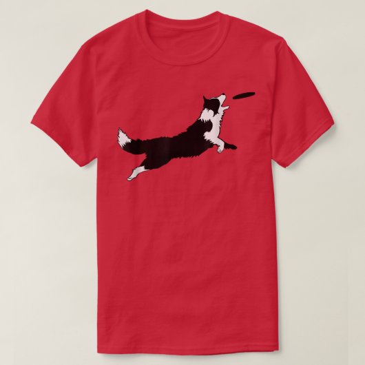 T-shirt Border Collie Dog Fetch Frisbee Dog Lover Gift (Design devant)