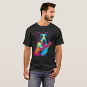 T-shirt Border Collie Dog Guitar (Devant entier)